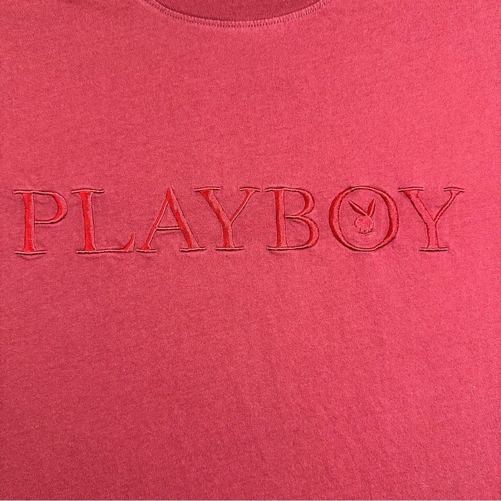 Playboy x PacSun Red Tee Men’s M Embroidered Logo Streetwear Collab - Picture 5 of 9